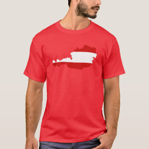 Austria Flag Map T - Shirts