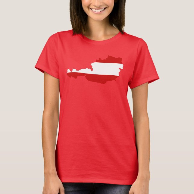 Austria Flag Map T - Shirts (Vorderseite)