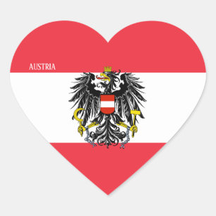 Austria Flag Splendid Patriotic Herz-Aufkleber