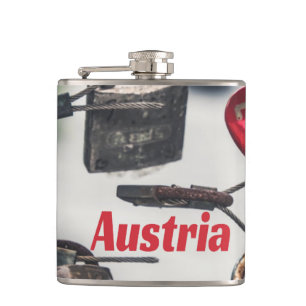 Austria Liebe Locks Bridge Salzburg Flachmann