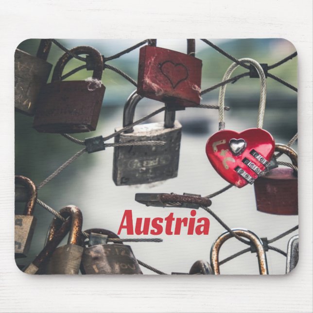 Austria Liebe Locks Bridge Salzburg Mousepad (Vorne)