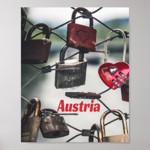 Austria Liebe Locks Bridge Salzburg Poster