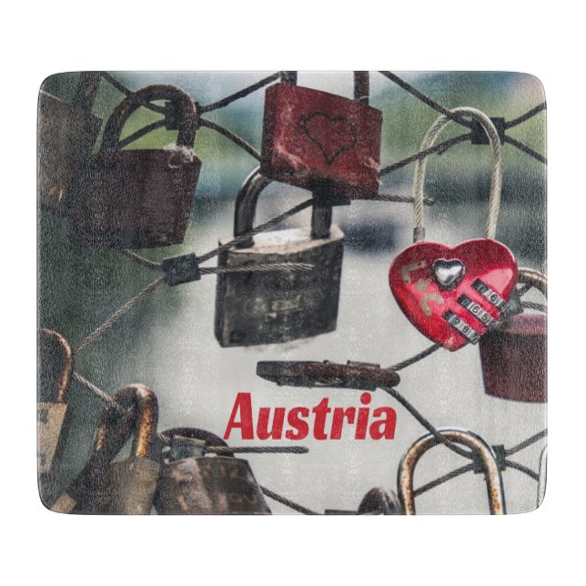 Austria Liebe Locks Bridge Salzburg Schneidebrett (Vorderseite)
