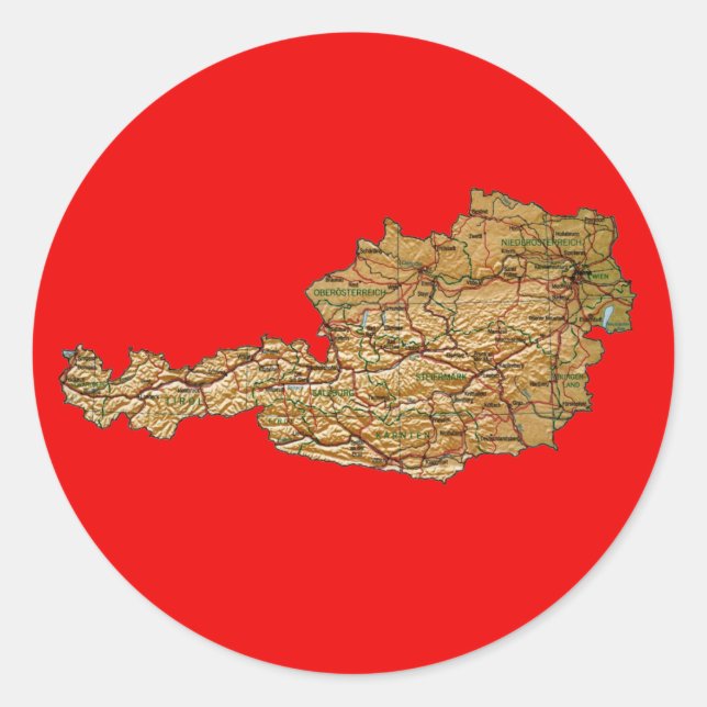 Austria Map Sticker (Vorderseite)