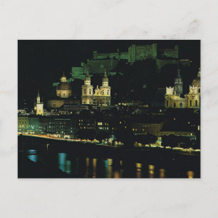 Austria, Salzburg at night Postkarte