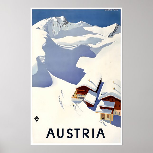 Austria Ski Poster Travel Art Vintage Austrian (Vorne)