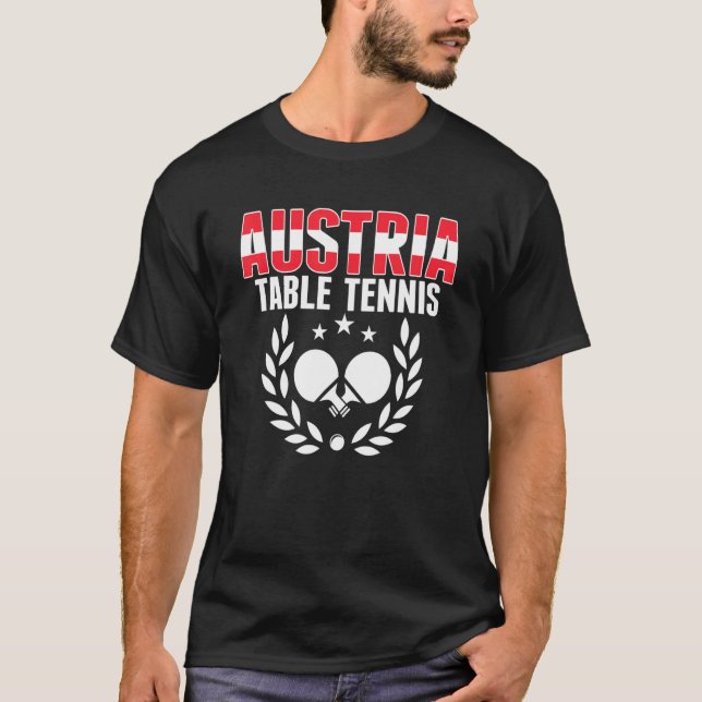 Austria Table Tennis   Austrian Ping Pong Supporte T-Shirt (Vorderseite)
