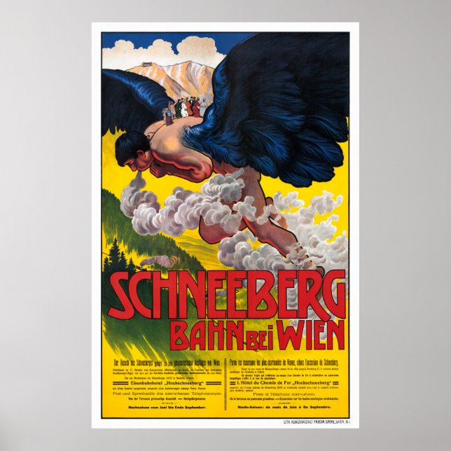 Austria Vienna Vintage Travel Poster restauriert (Vorne)