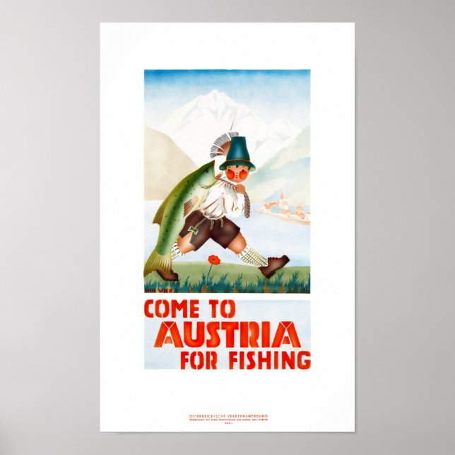 Austria Vintage Travel Poster restauriert (Vorne)