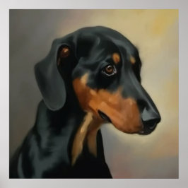 Austrian Black and Tan Hound - Dog Portrait Poster