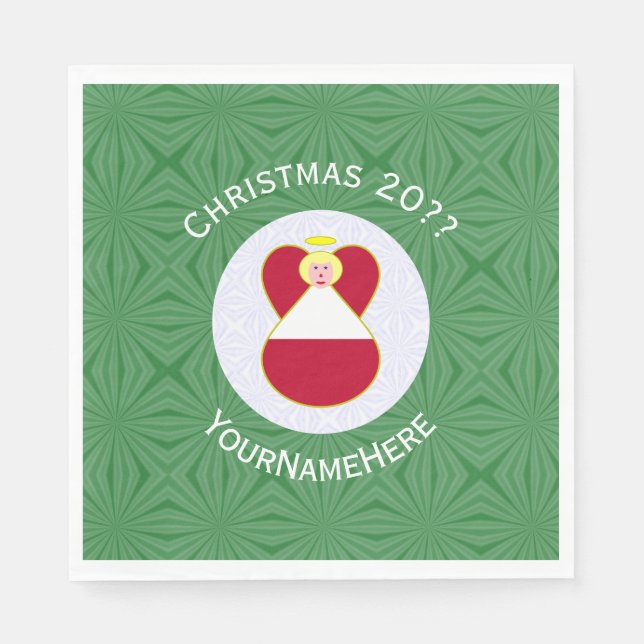 Austrian Flag Angel Weihnachten Personalisiert Serviette (Vorderseite)