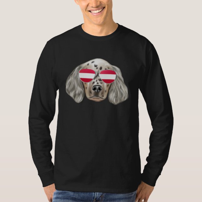 Austrian Flag English Setter Dog Austria Pocket T-Shirt (Vorderseite)