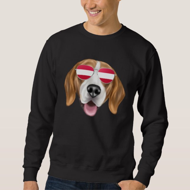 Austrian Flag Harrier Dog Austria Pocket Sweatshirt (Vorderseite)