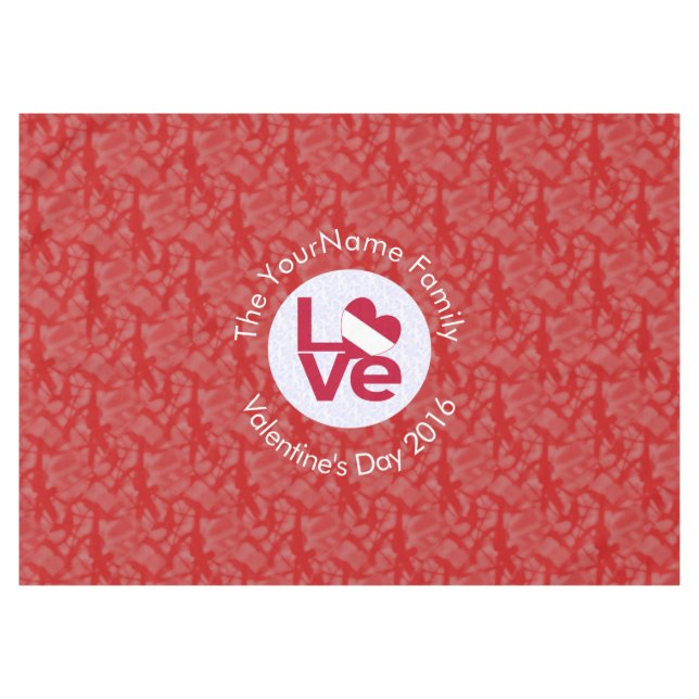 Austrian Flag Heart Red LIEBE Tischdecke (Vorderseite (Horizontal))