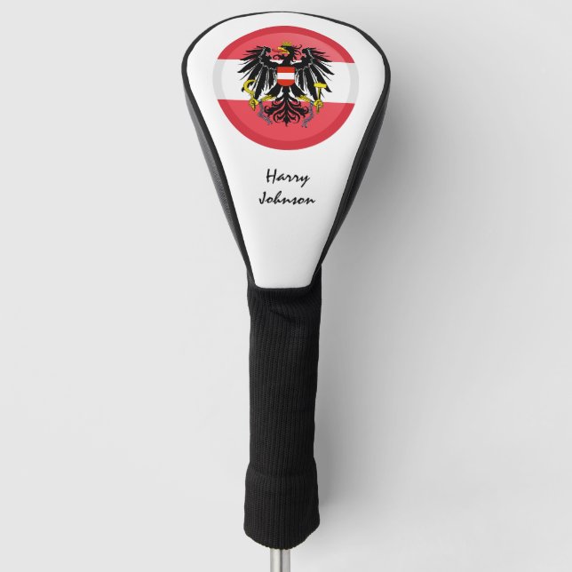 Austrian Flag & Mit Monogramm Golf Clubs Covers Headcover (Vorderseite)