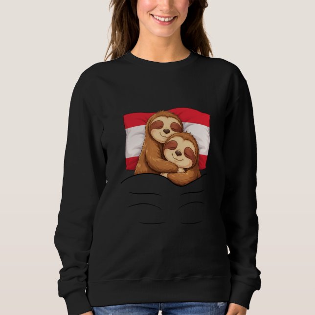 Austrian Flag Sloth Pajama Sleepover Sleeping Aust Sweatshirt (Vorderseite)