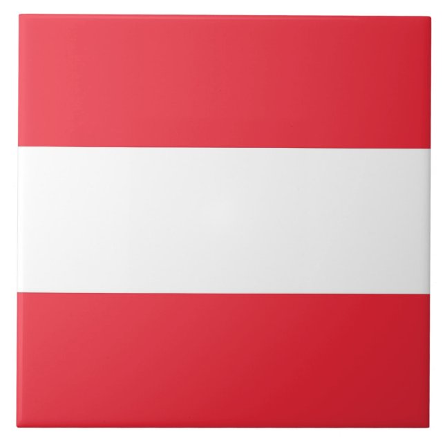 Austrian Flag Tile Fliese (Vorderseite)