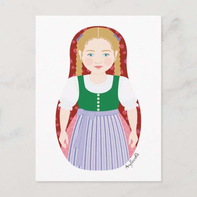 Austrian Matryoshka Postcard Postkarte (Vorderseite)