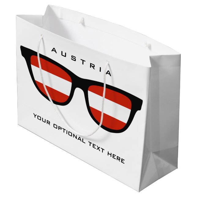 Austrian Shades Custom Text & Color Geschenktasche Große Geschenktüte (Rückseite Schrägansicht)