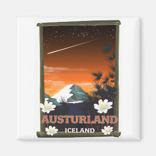 Austurland Island Reiseplakat Magnet