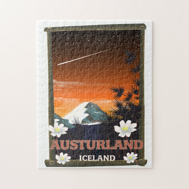 Austurland Island Reiseplakat Puzzle (Vertikal)