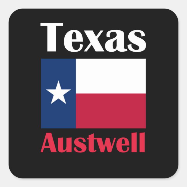 Austwell TX Quadratischer Aufkleber (Vorderseite)