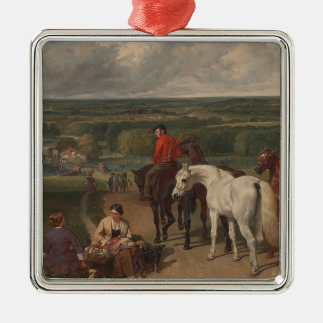 Ausübung der Königspferde (Equine Art) Ornament Aus Metall (Vorne)