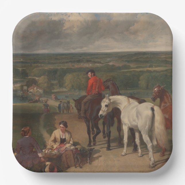 Ausübung der Königspferde (Equine Art) Pappteller (Vorderseite)