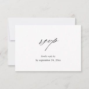 Auswahl 4 Schwarz/Weiß mit RSVP-Karte zum Essen RSVP Karte