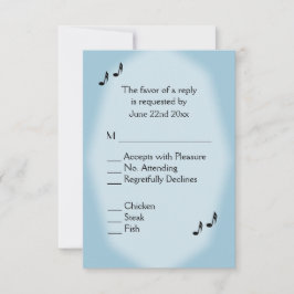 Auswahl an Blue Music Wedding RSVP Karte
