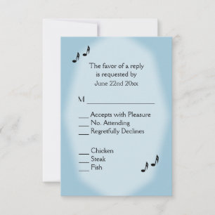 Auswahl an Blue Music Wedding RSVP Karte