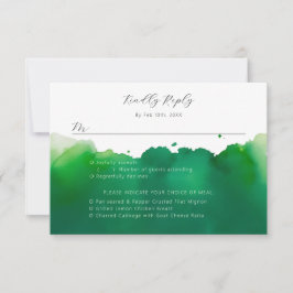 Auswahl an grünen Aquarellspülern RSVP Karte