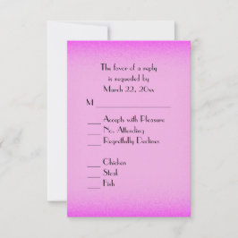 Auswahl an rosafarbenen Gerichten RSVP Karte