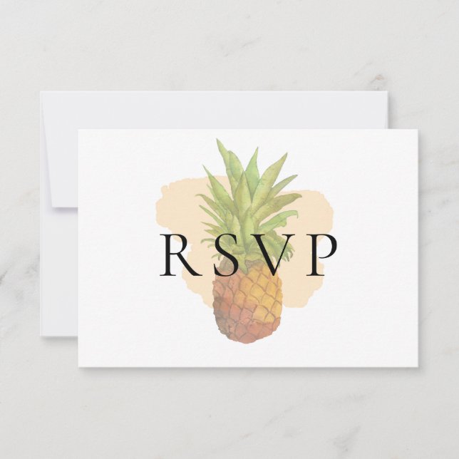 Auswahl an tropischen Ananas-Hochzeitsmenüs RSVP Karte (Vorderseite)