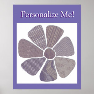 Auswahl der Collage-Blume des Stoffs für die Hinte Poster