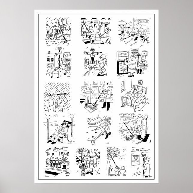 Auswahl der Funny Lollipop Man Cartoon Poster (Vorne)