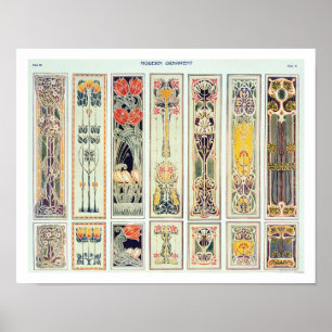 Auswahl der Paneeldesigns, Platte IX aus "Moderne" Poster