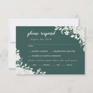 Auswahl der RSVP-Karte mit dem Blumenmenü auf der RSVP Karte