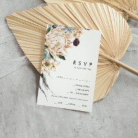 Auswahl der RSVP-Karte mit weißem Blumenmenü