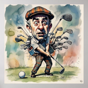 Auswahl des Clubs - Große Golf Art Printing Poster