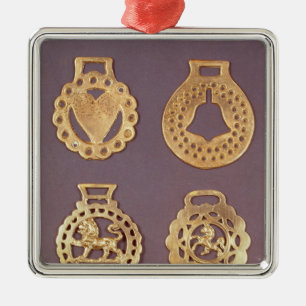 Auswahl des Pferdemessings Silbernes Ornament