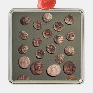 Auswahl keltisch und römische Münzen gefunden Silbernes Ornament