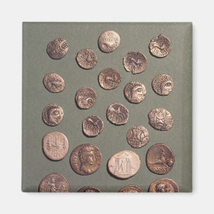 Auswahl keltischer und römischer Münzen gefunden Magnet