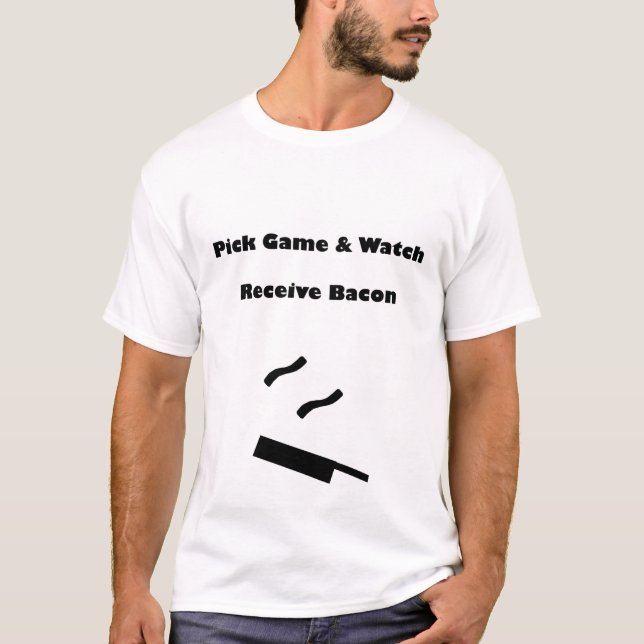 Auswahl-Spiel u. Uhr, empfangen Speck T-Shirt (Vorderseite)