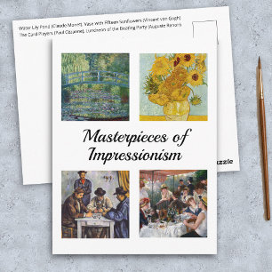 Auswahl verschiedener impressionistischer Meisterw Postkarte
