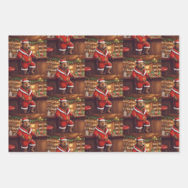 Auswahl von Weihnachtstierblättern Geschenkpapier Set