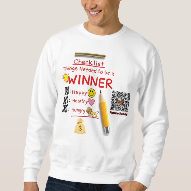 Auswahlliste als Gewinner Sweatshirt (Vorderseite)