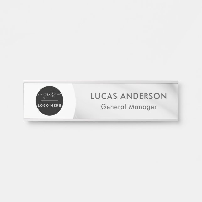 Auswechselbare Bürotür Silber/Namensplatte mit Türschild (Vorderseite )