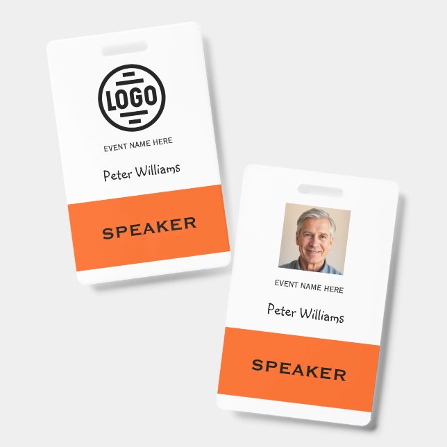 Ausweis mit Foto für Event-Redner (Vorder- & Rückseite)
