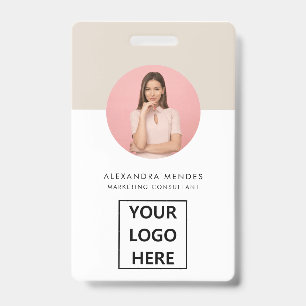 Ausweis Moderne Minimalistische Graue Foto Name Lo